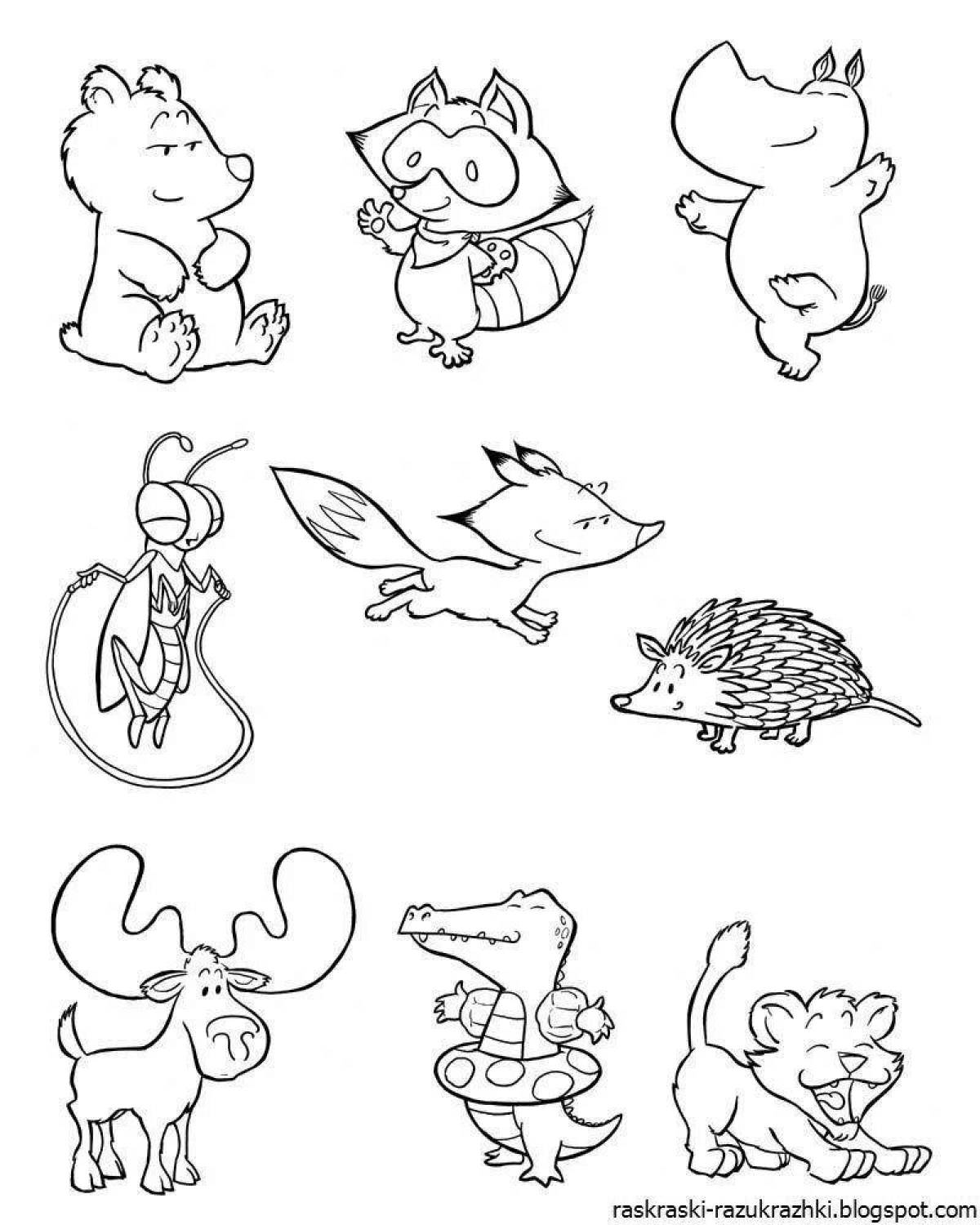Friendly coloring small animals