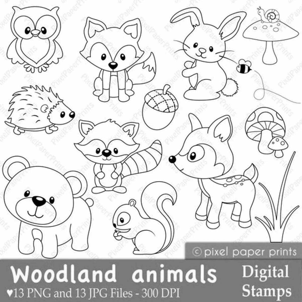 Sweet little animal coloring pages