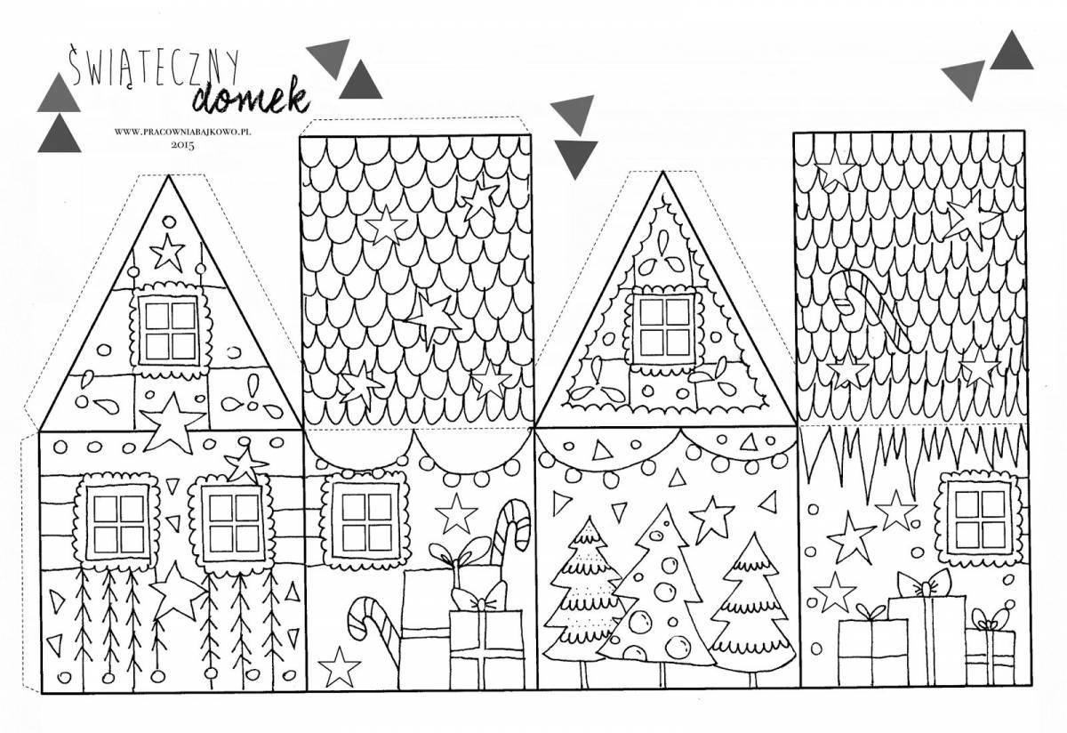 Colorful 3D house coloring book