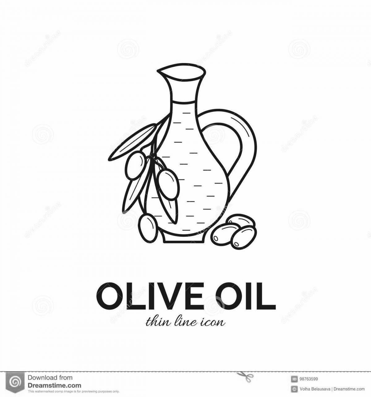 Colourful coloring olive oil