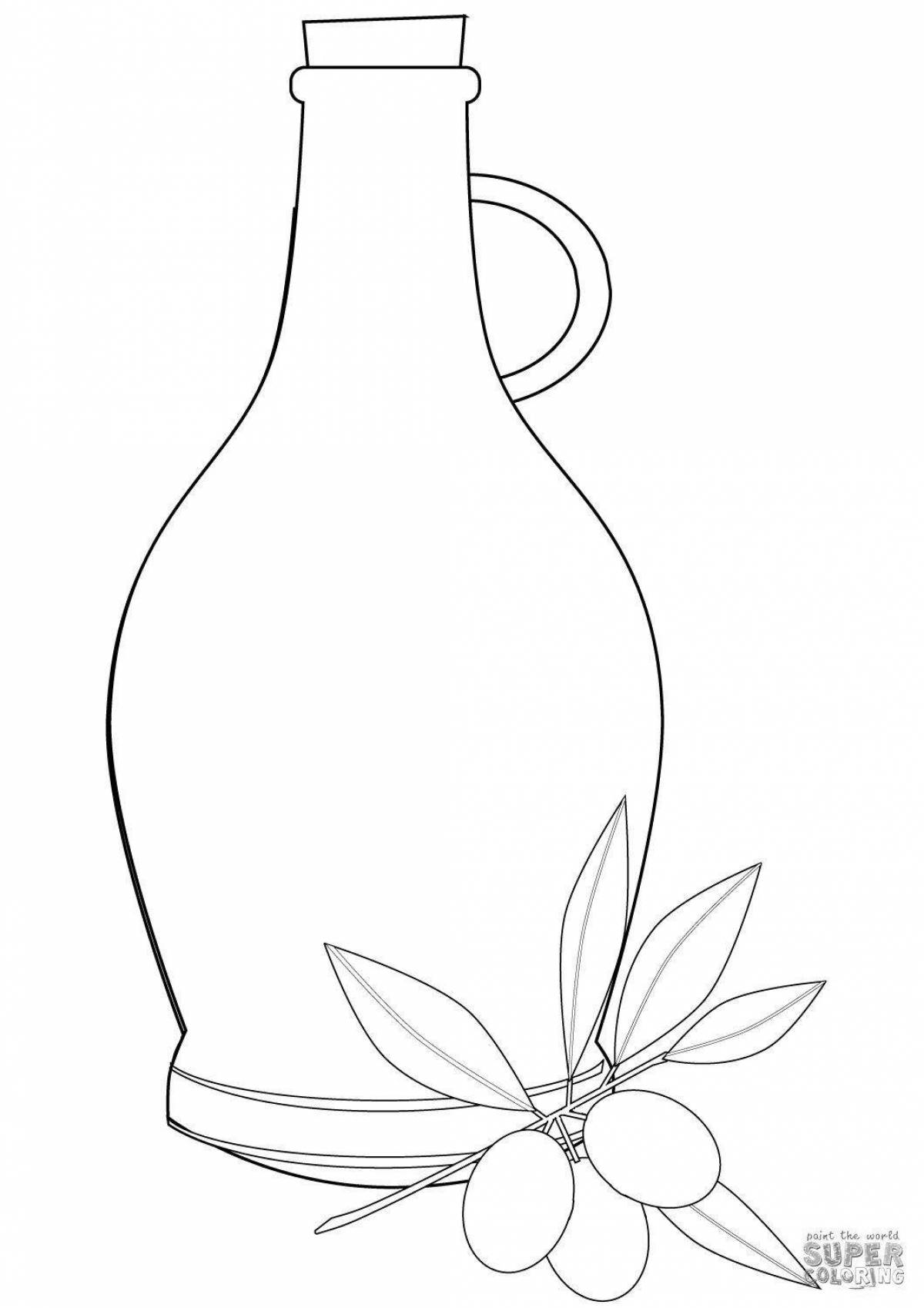Coloring book with sparkling olive oil