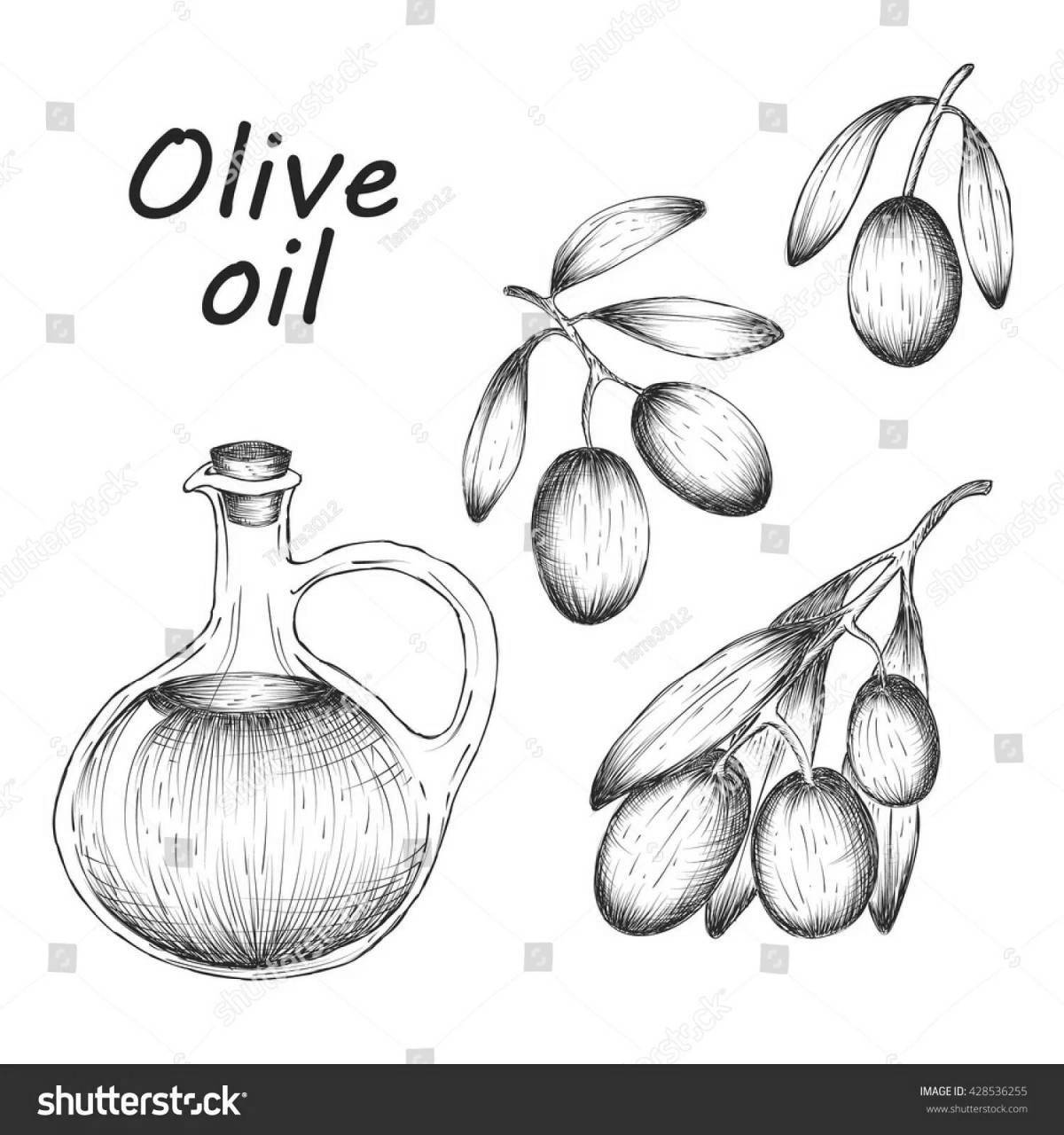 Olive oil glitter coloring