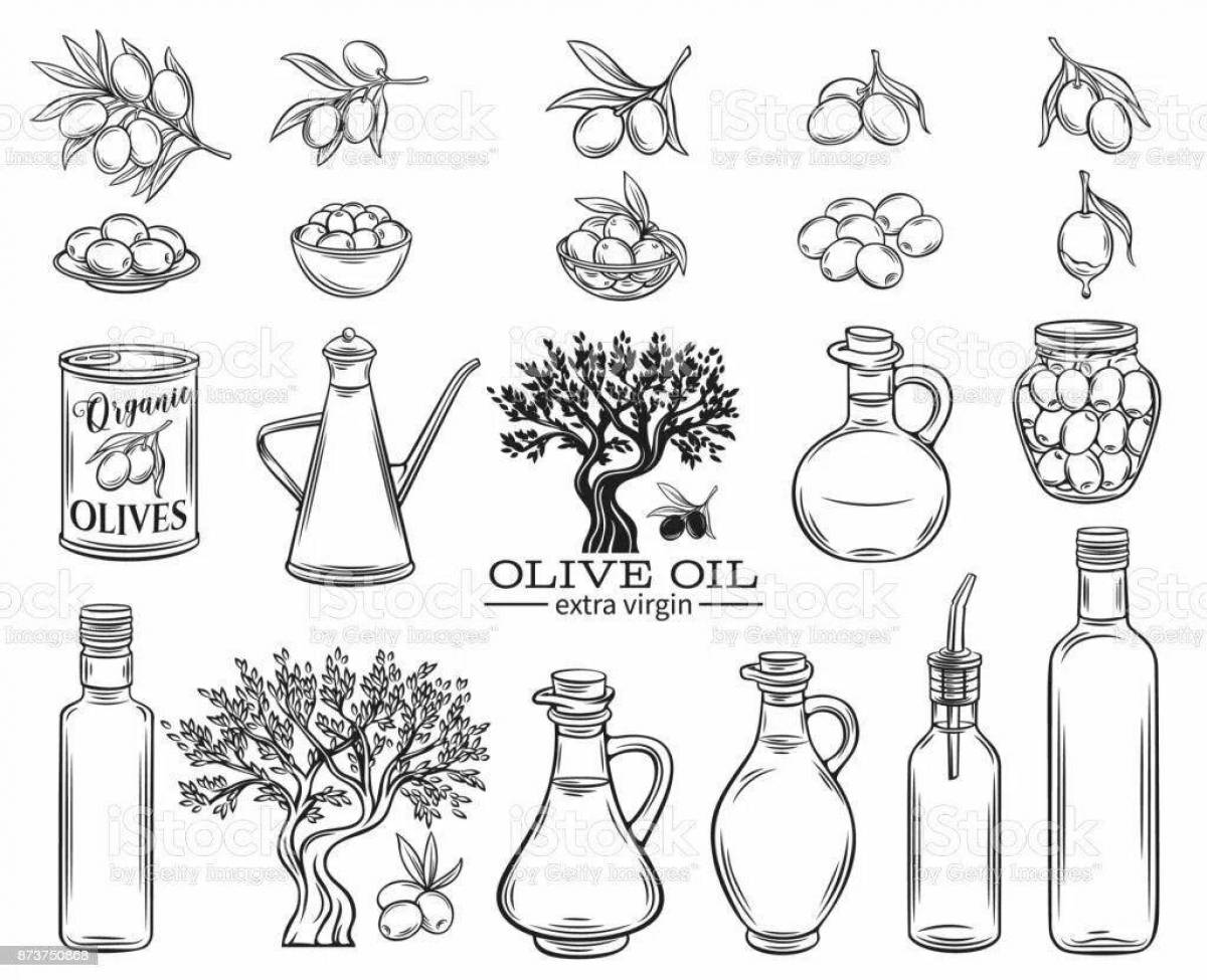 Animated coloring olive oil