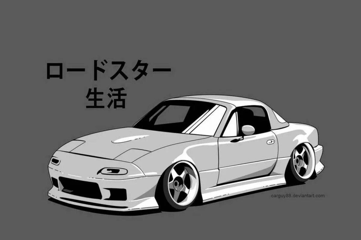 Beautiful mazda miata coloring page