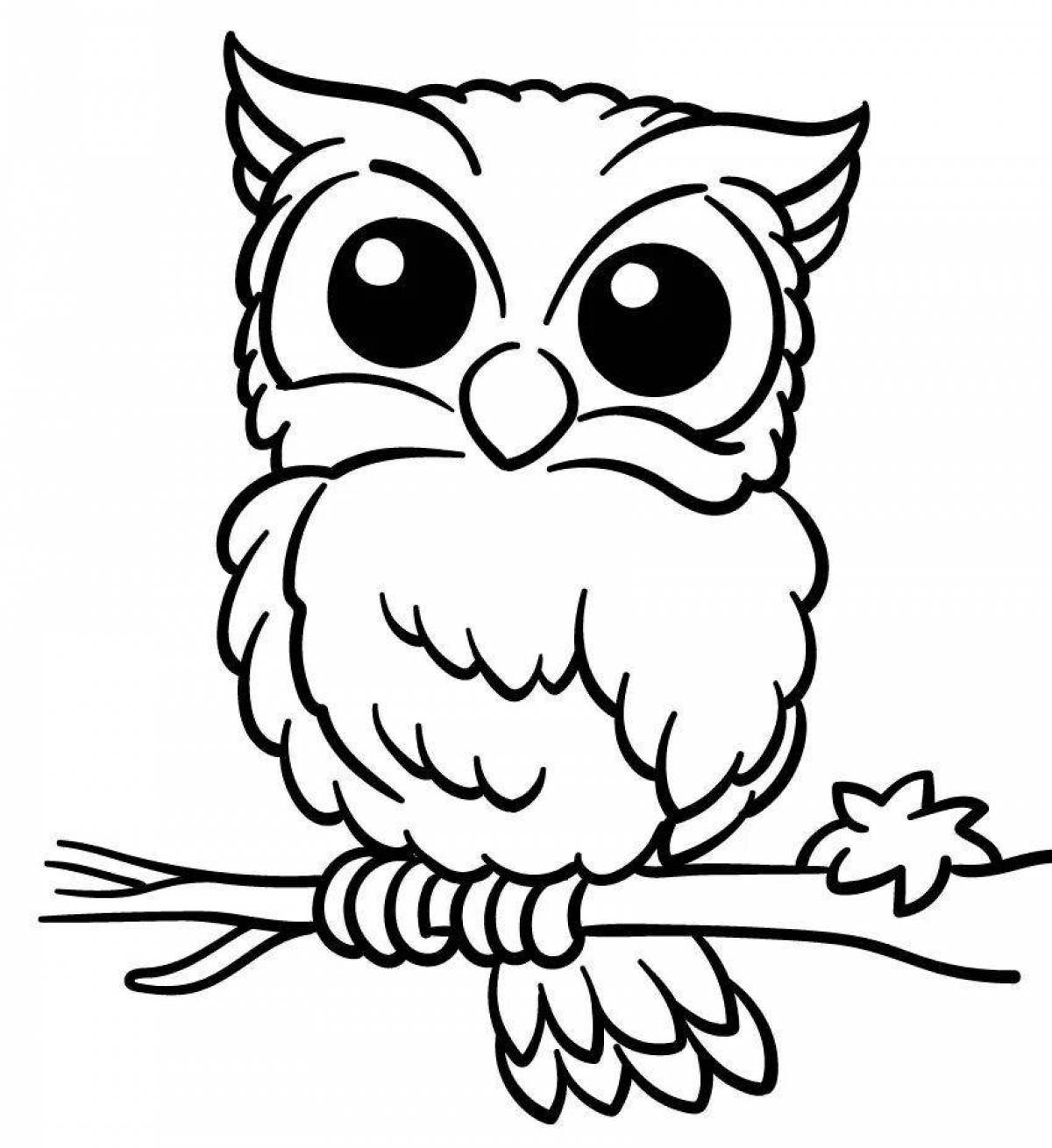 Coloring page magical christmas owl