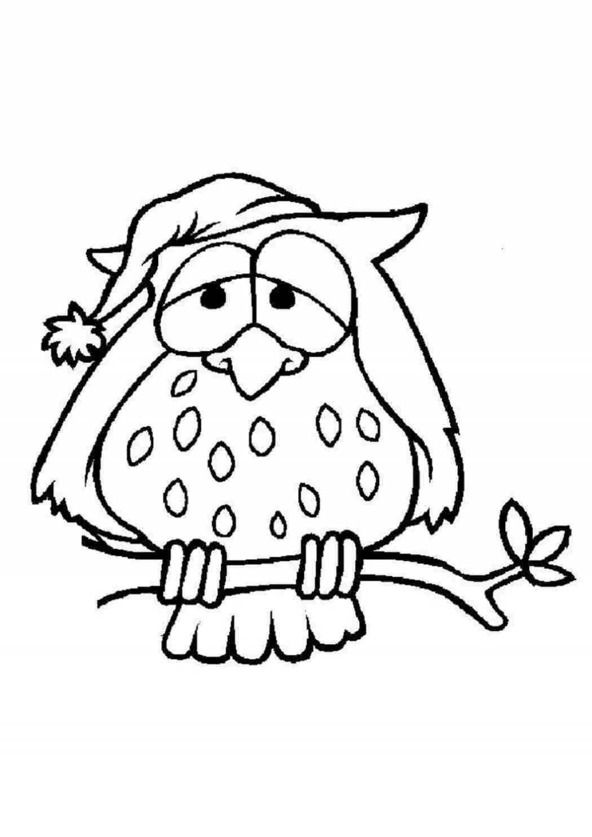 Fabulous Christmas owl coloring page