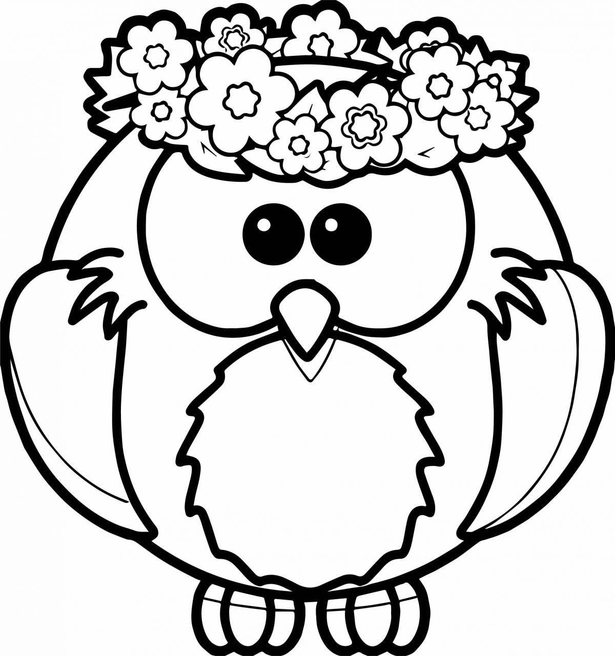 Coloring live christmas owl