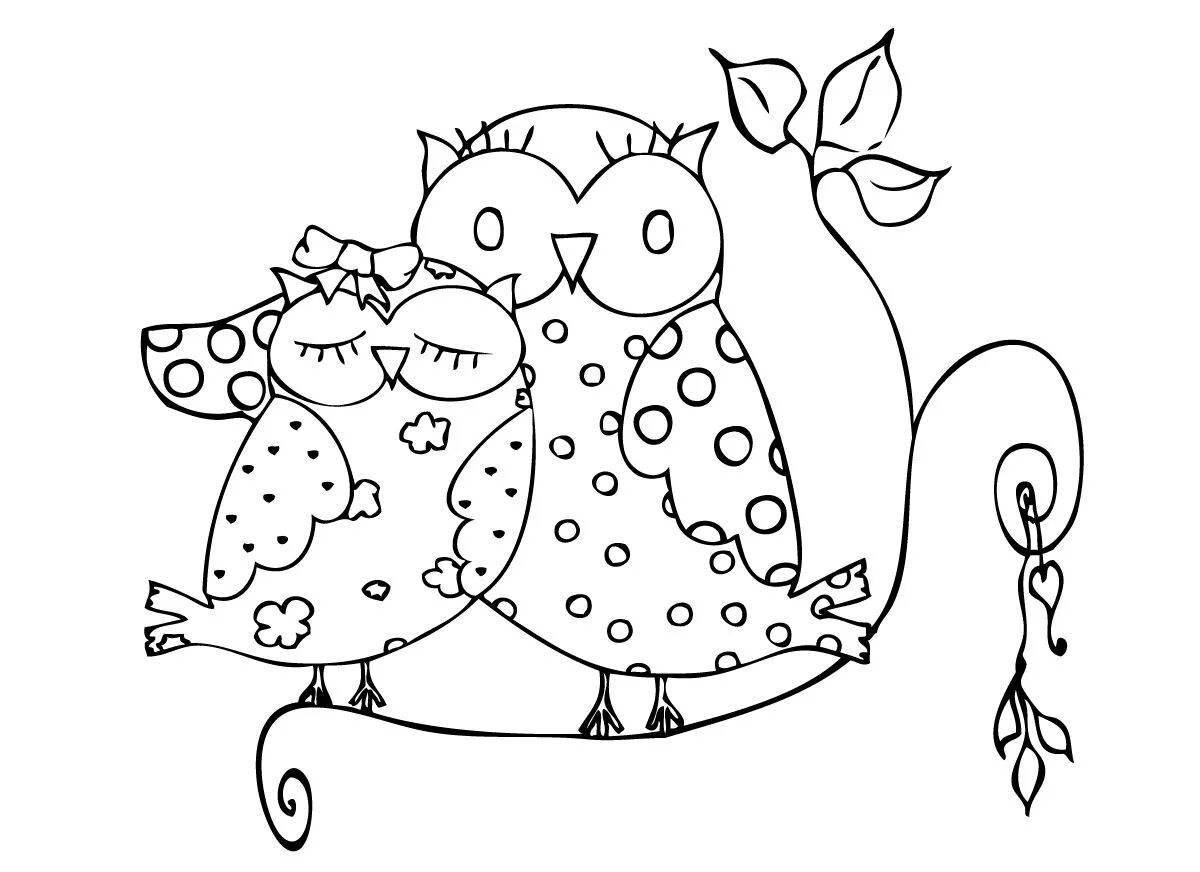 Rampant Christmas Owl coloring book