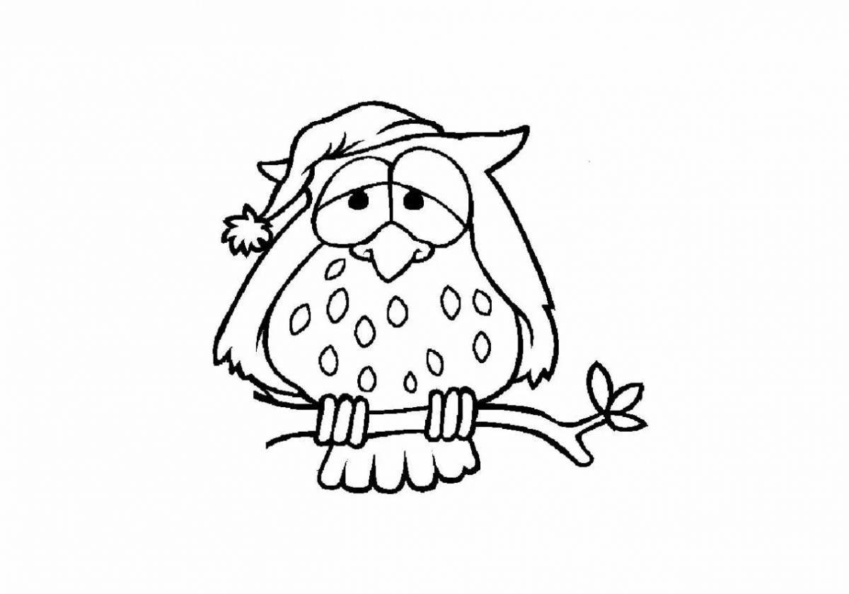 Glitter Christmas owl coloring book