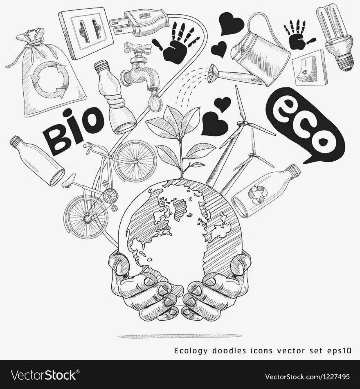 Раскраска «приглашающий экологический плакат»