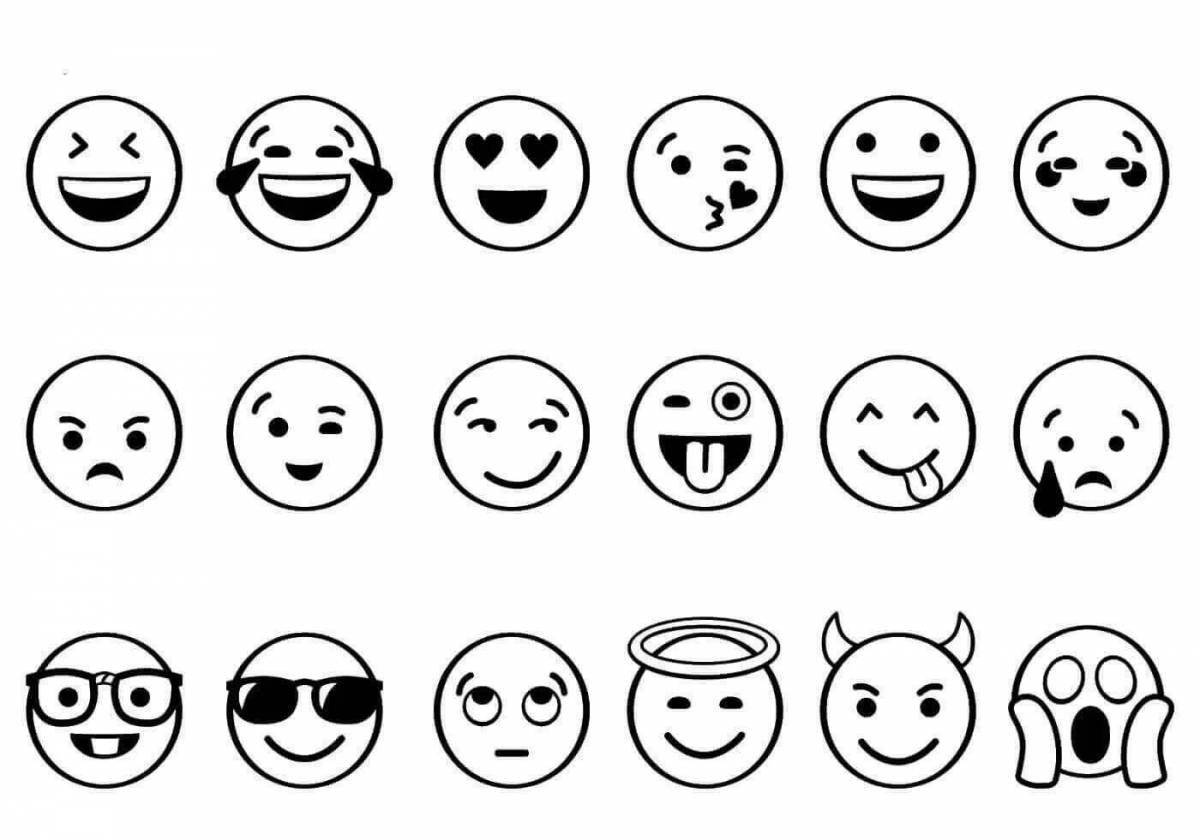 Fun coloring emoticons emotions