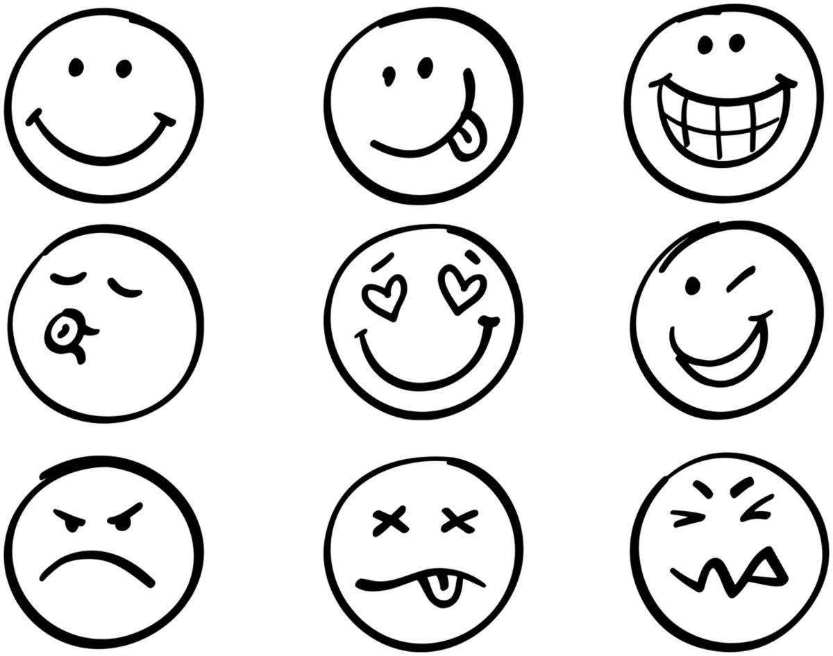 Fun coloring emoticons emotions