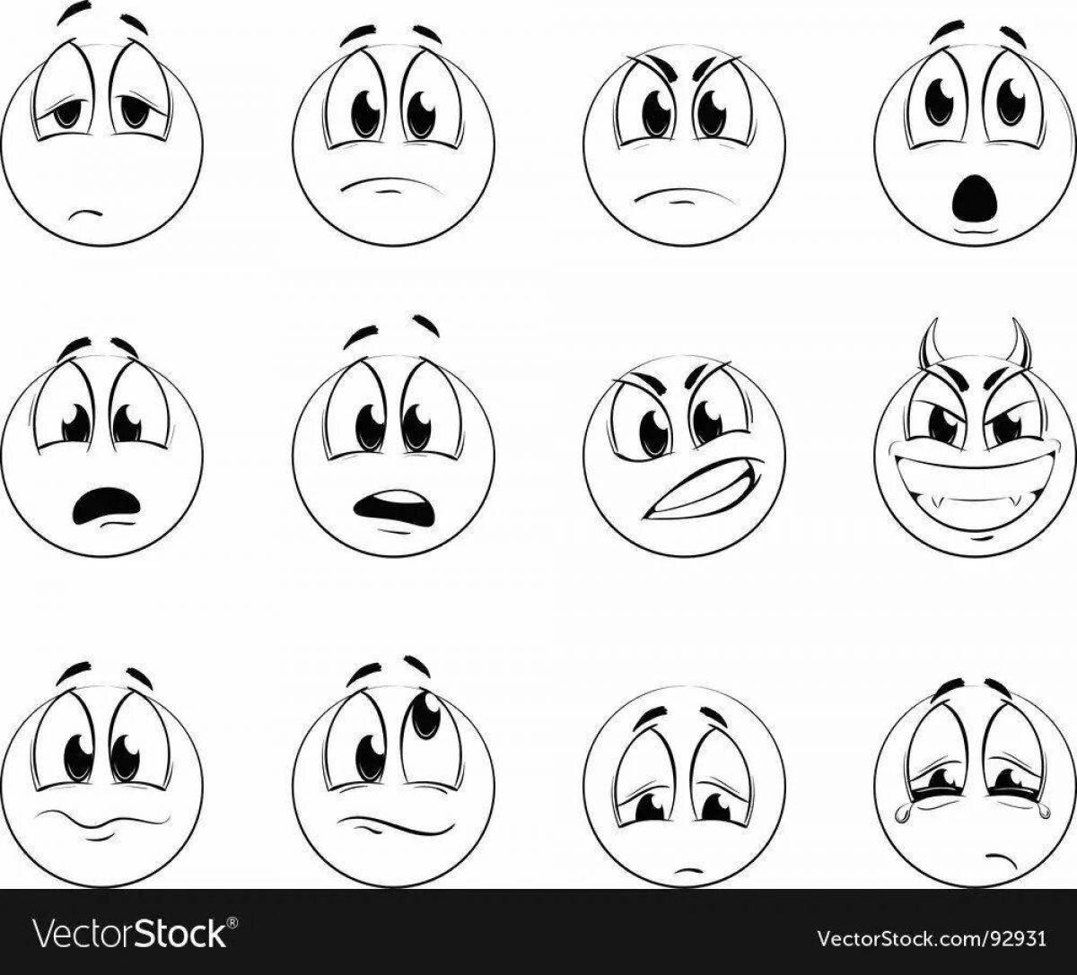 Emoticons emotions emotions coloring page