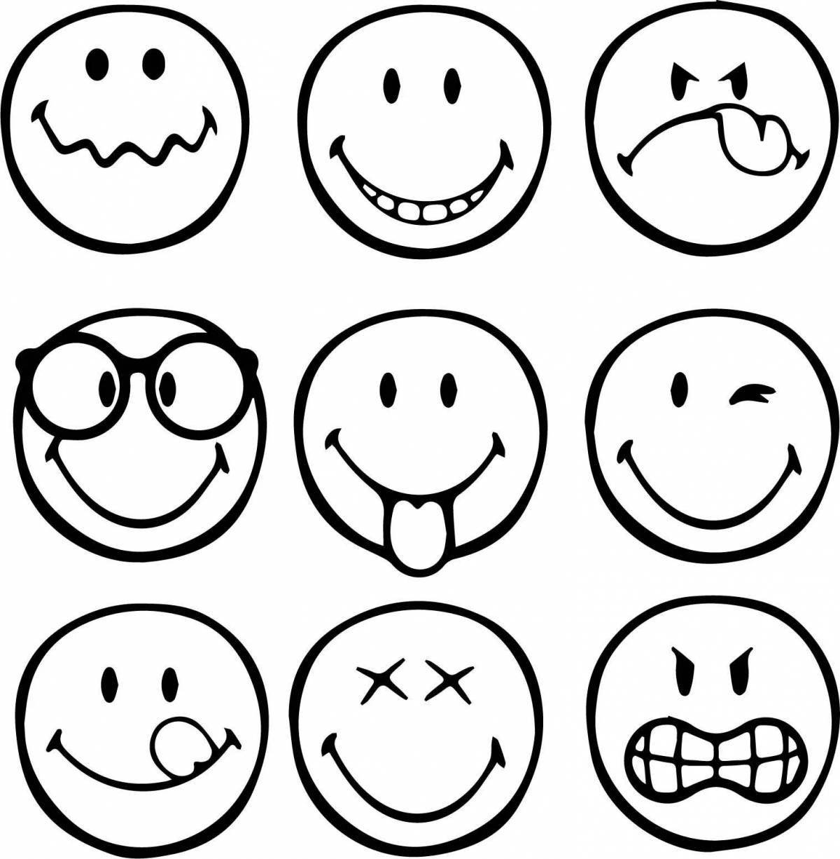 Humorous coloring emoticons emotions