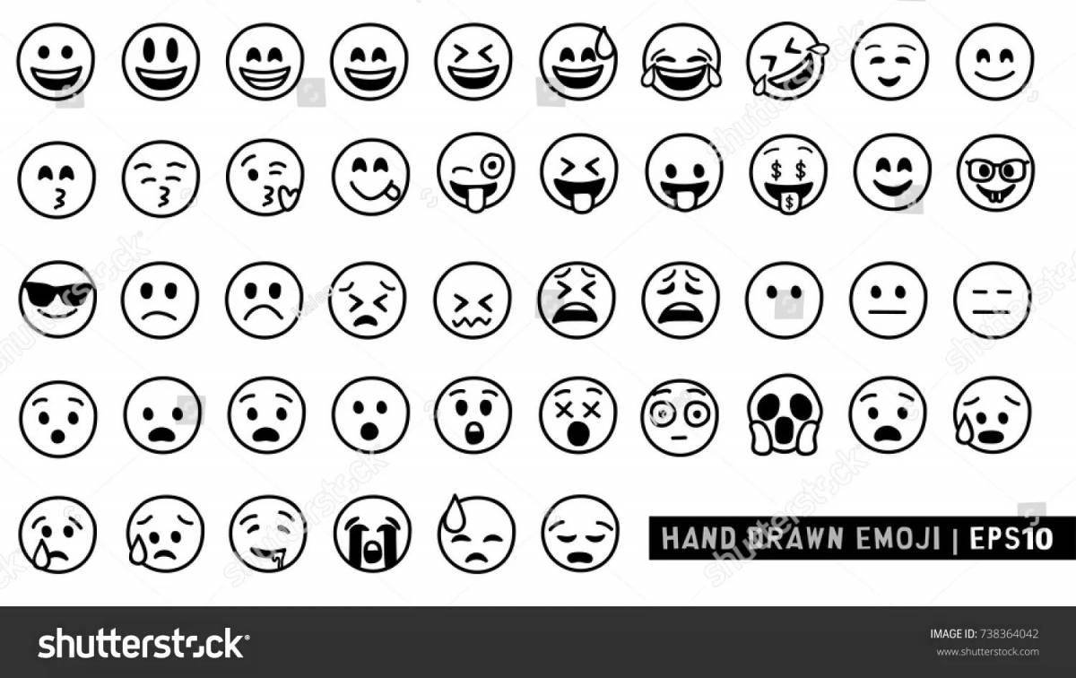 Smiling coloring emoticons emotions