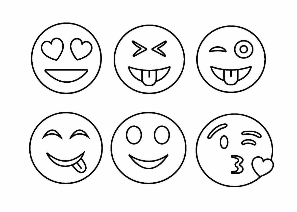 Blissful coloring emoticons emotions