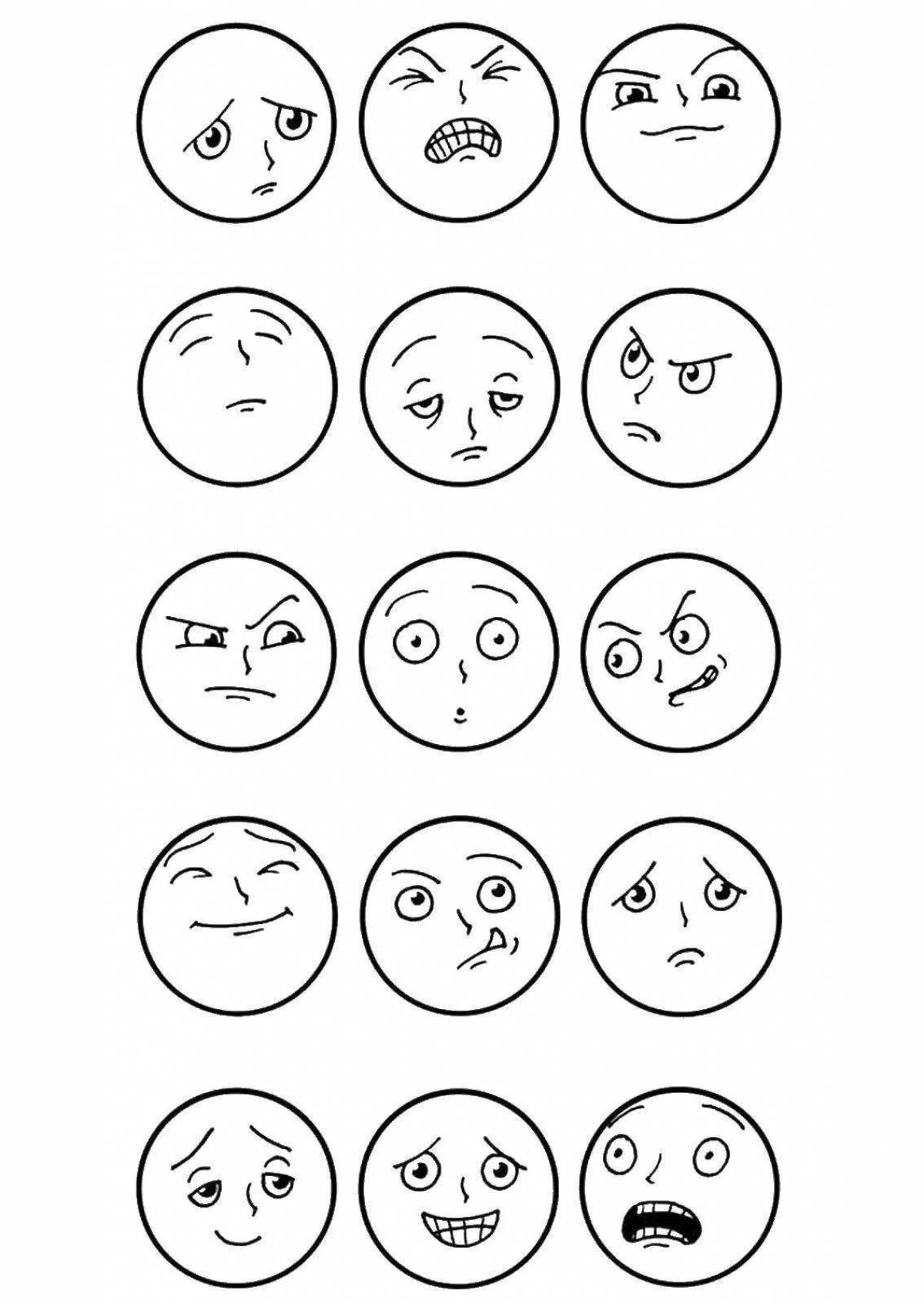 Optimistic coloring emoticons emotions