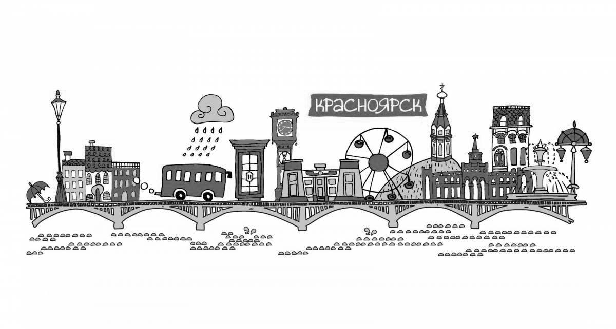 Coloring page beautiful chapel Krasnoyarsk