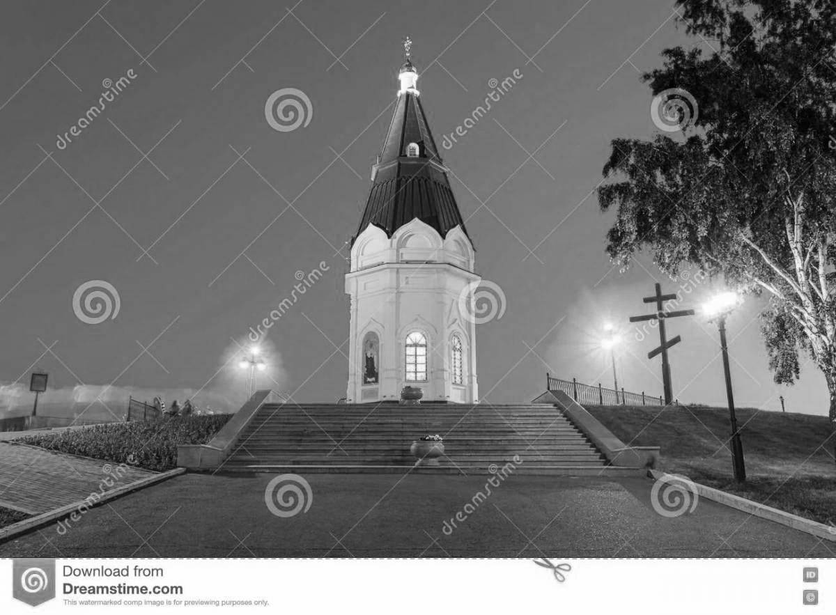 Coloring bright chapel Krasnoyarsk