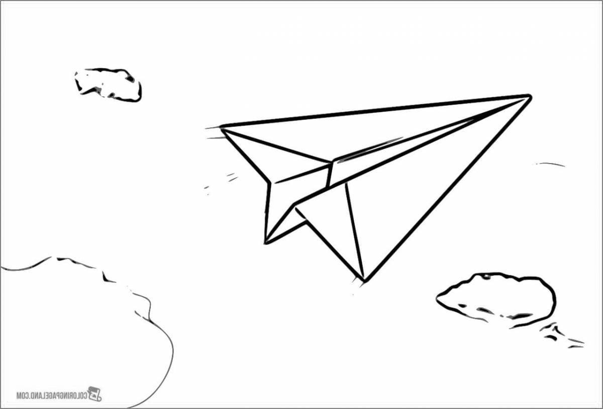 Creative paper plane coloring page