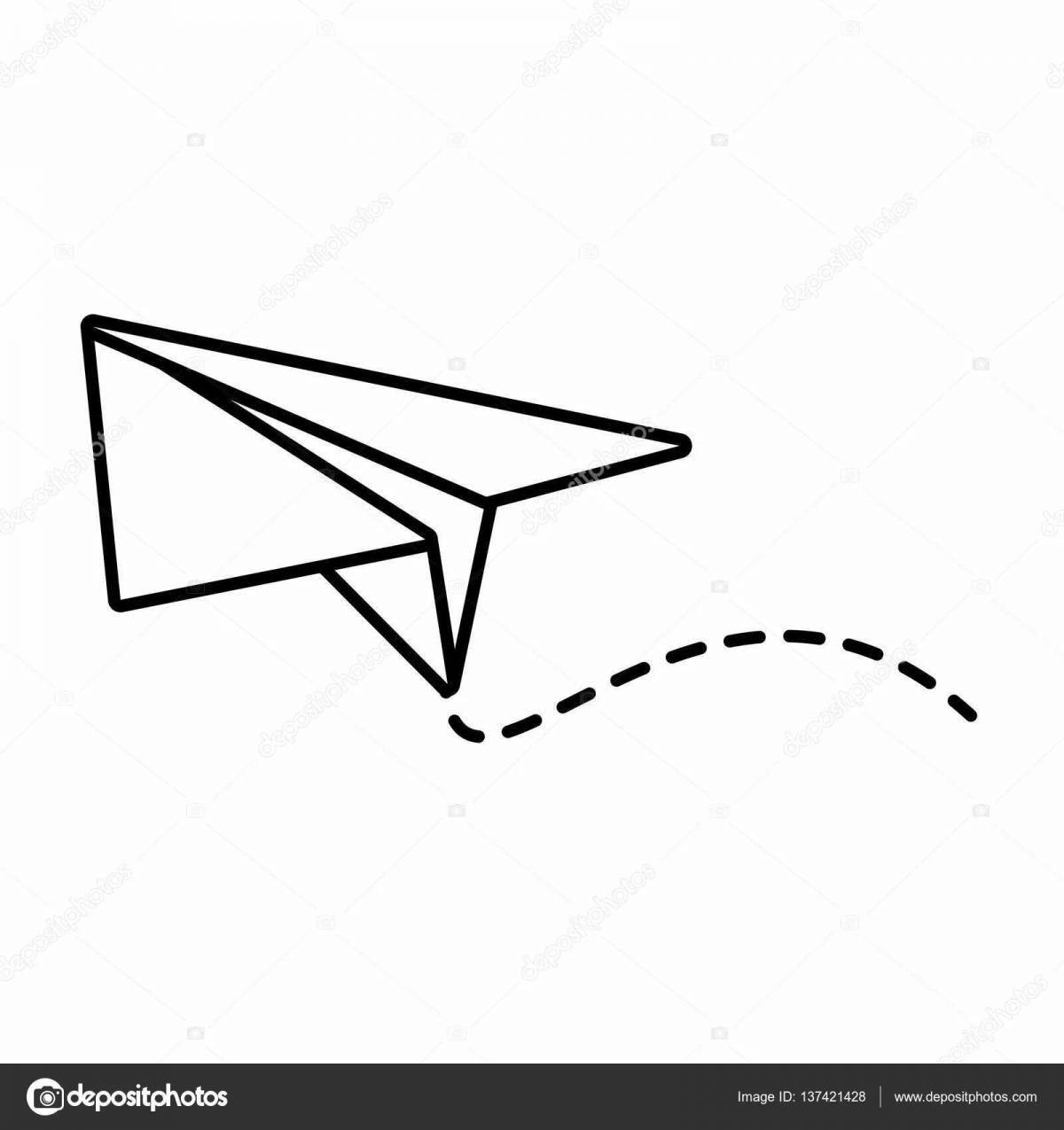 Paper airplane coloring page