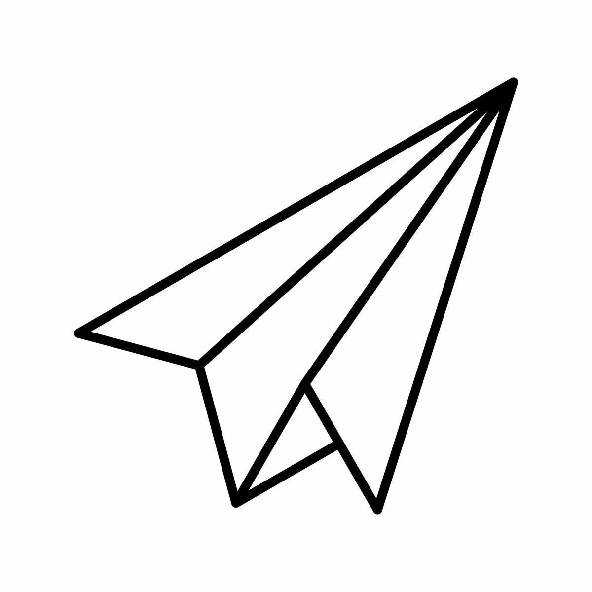 Coloring paper airplane with bright colors