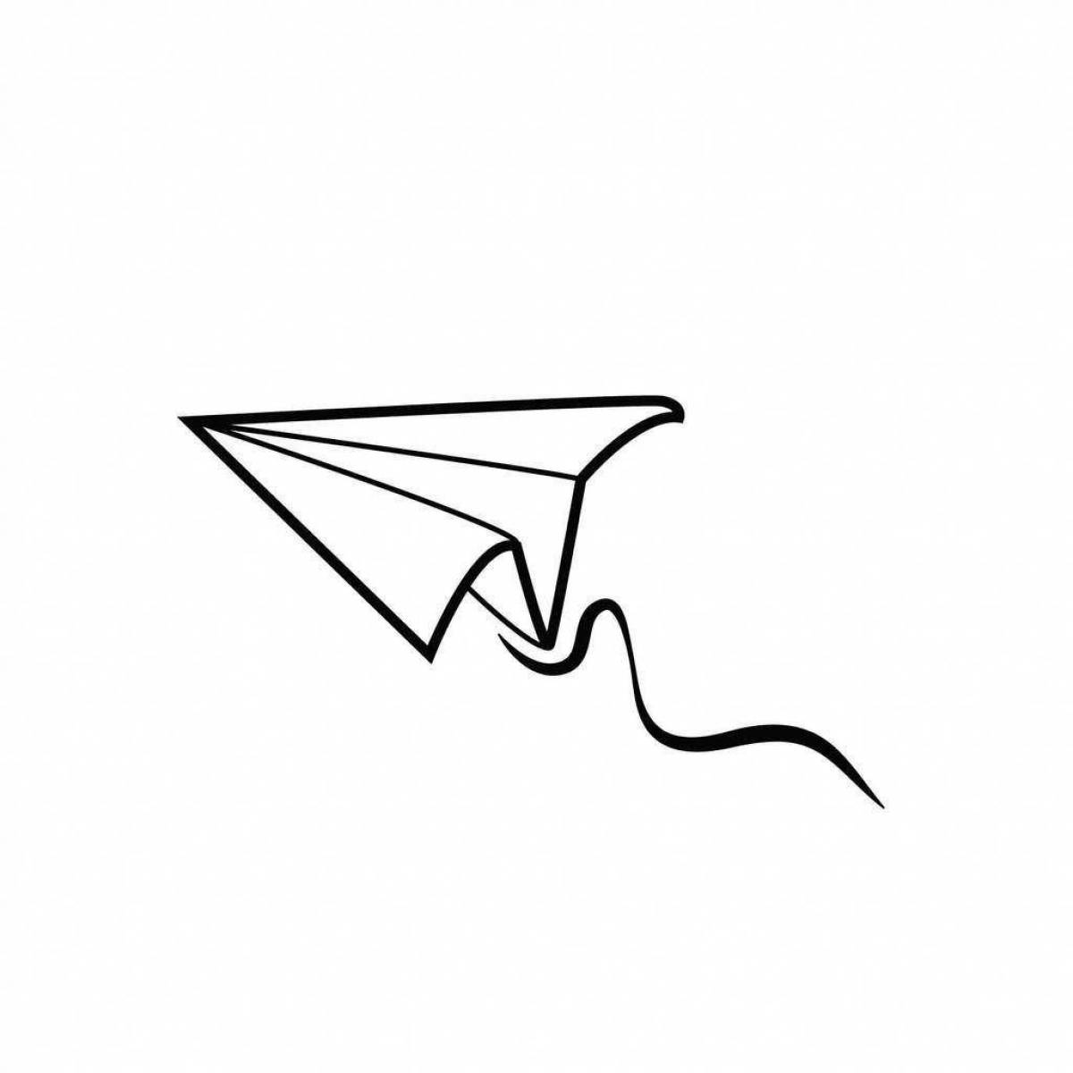 Бумажный самолетик с цветной раскраской