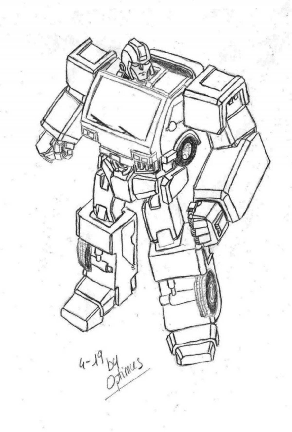 Colorful Ironhide Transformer Coloring Page