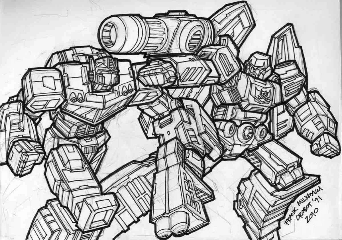 Exquisite Ironhide Transformer Coloring Page