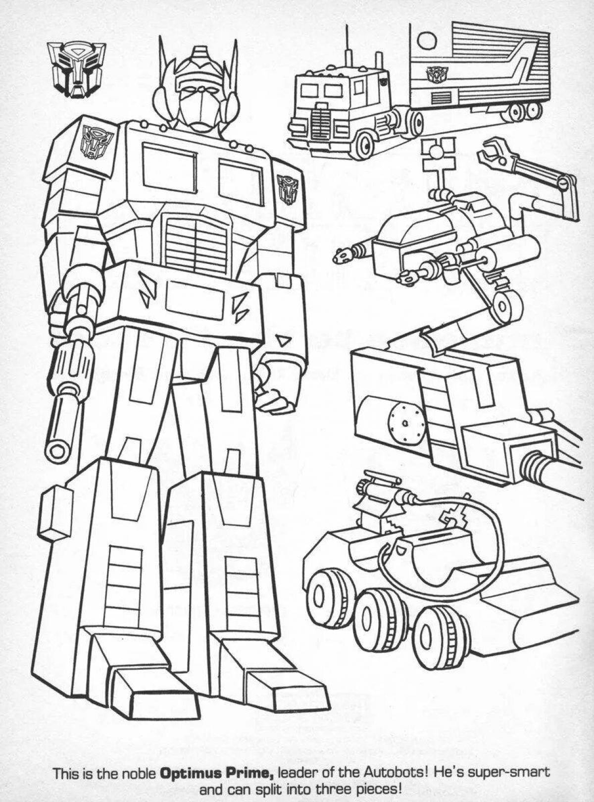 Artistic ironhide transformer coloring page