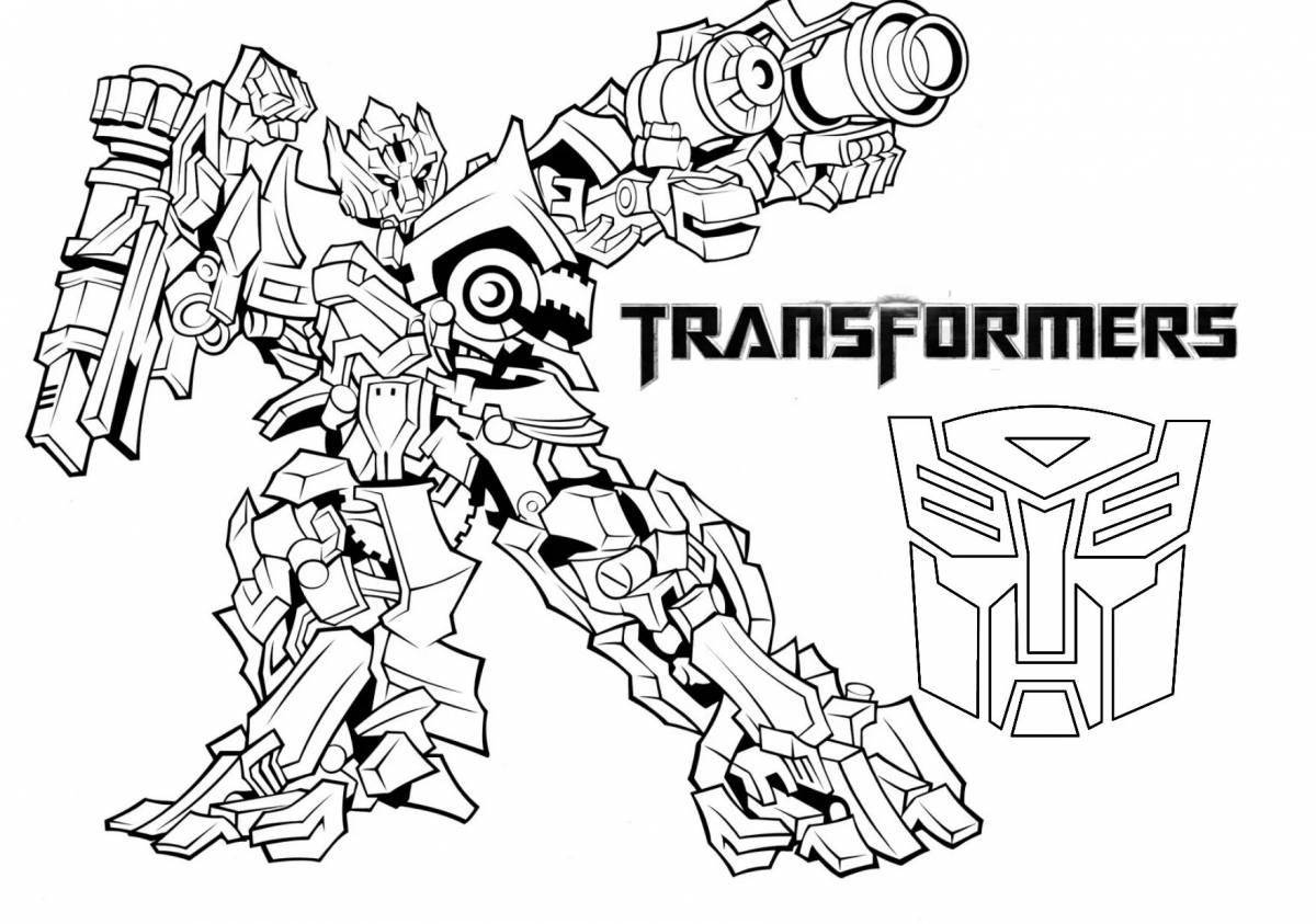 Ironhide transformer playful coloring page