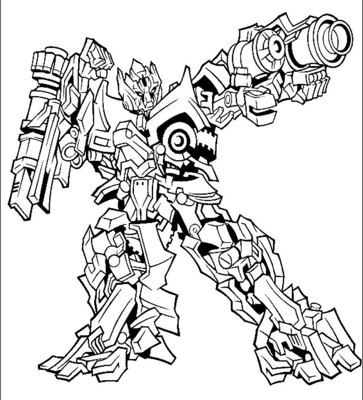 Joyful ironhide transformer coloring page