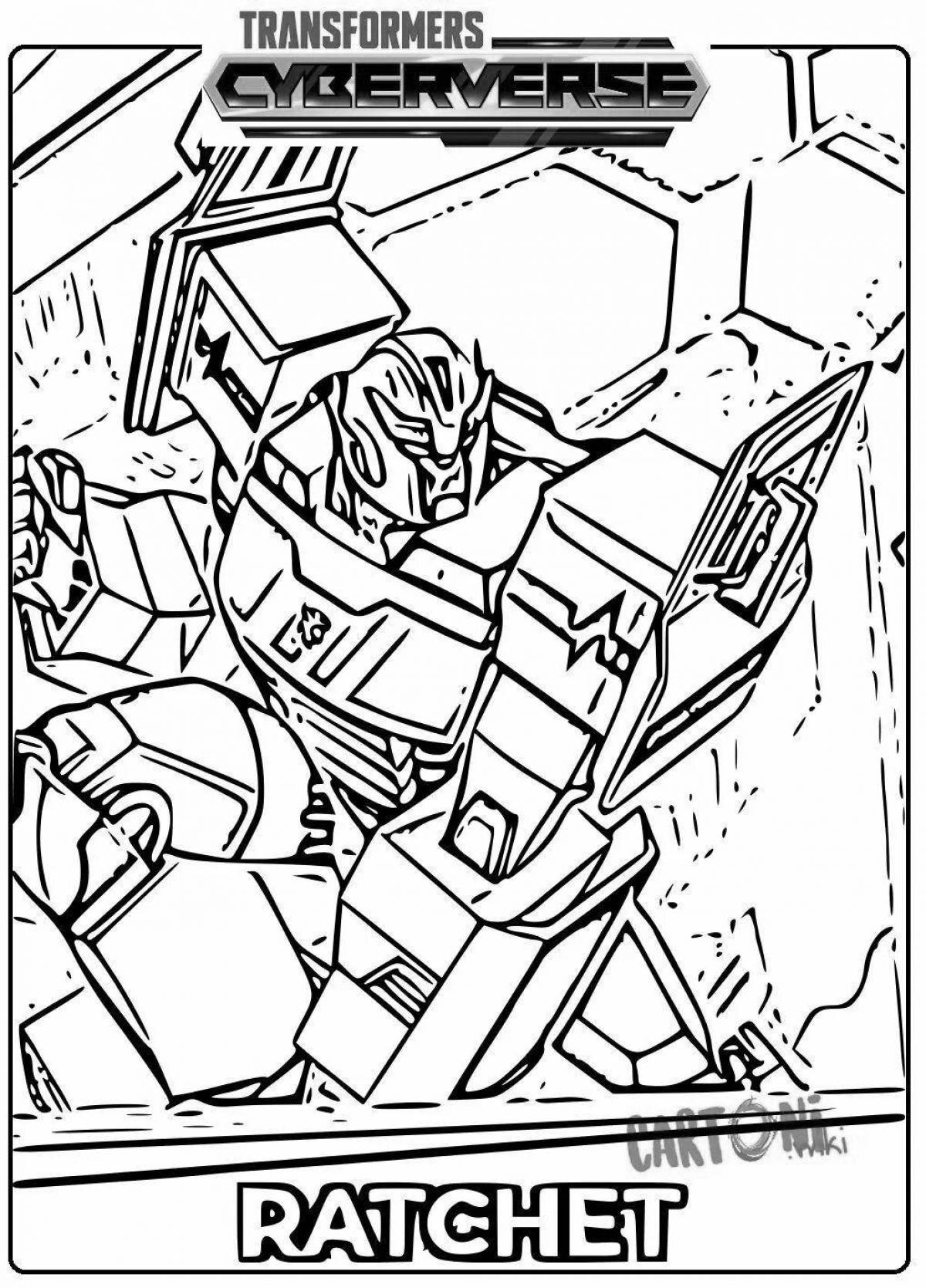 Coloring page amazing transformers ratchet
