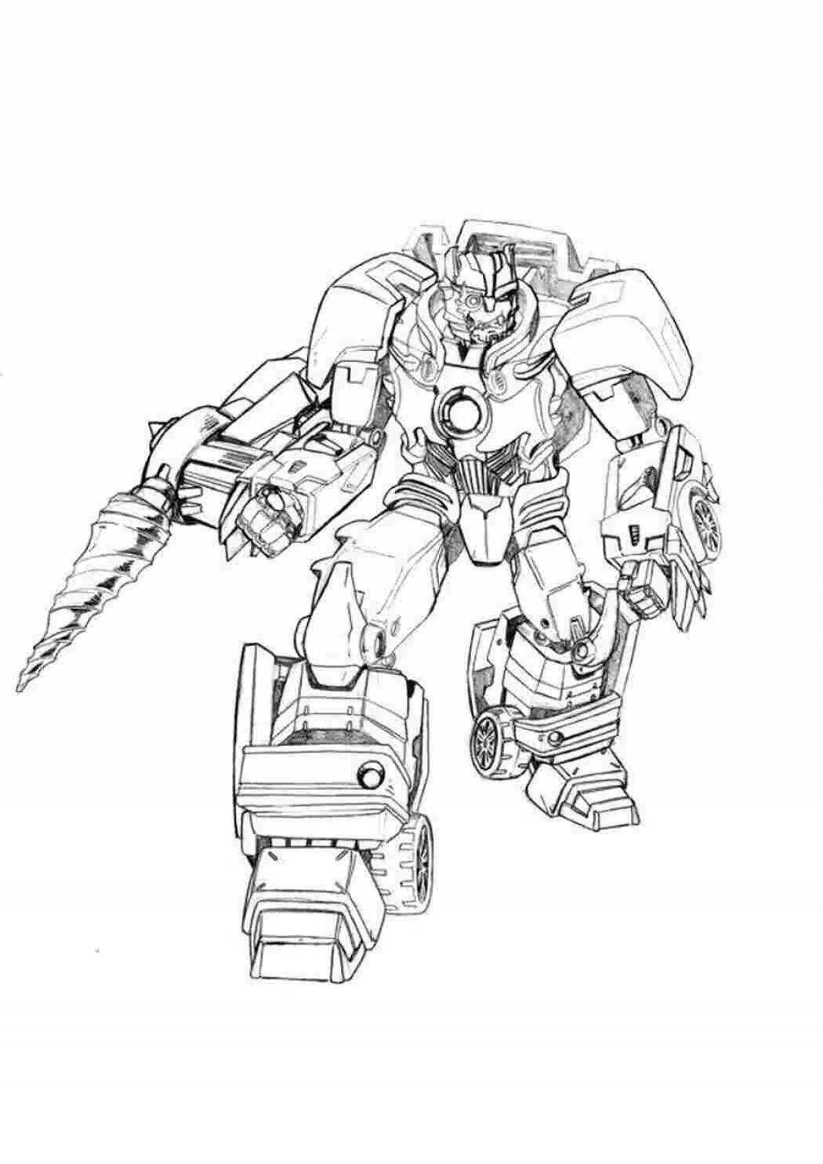 Coloring page dramatic transformers ratchet