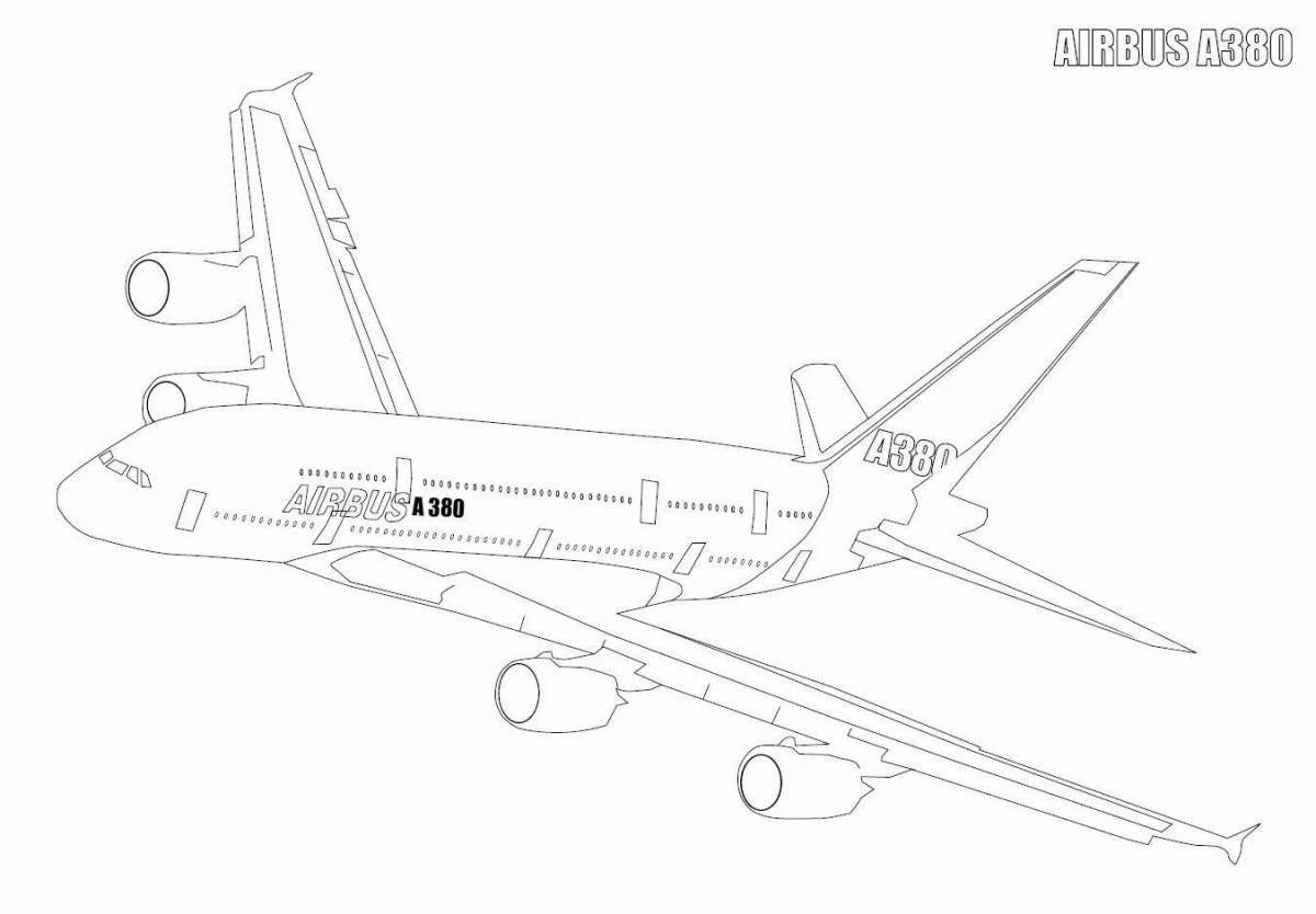 Photo Exquisite double deck plane coloring page