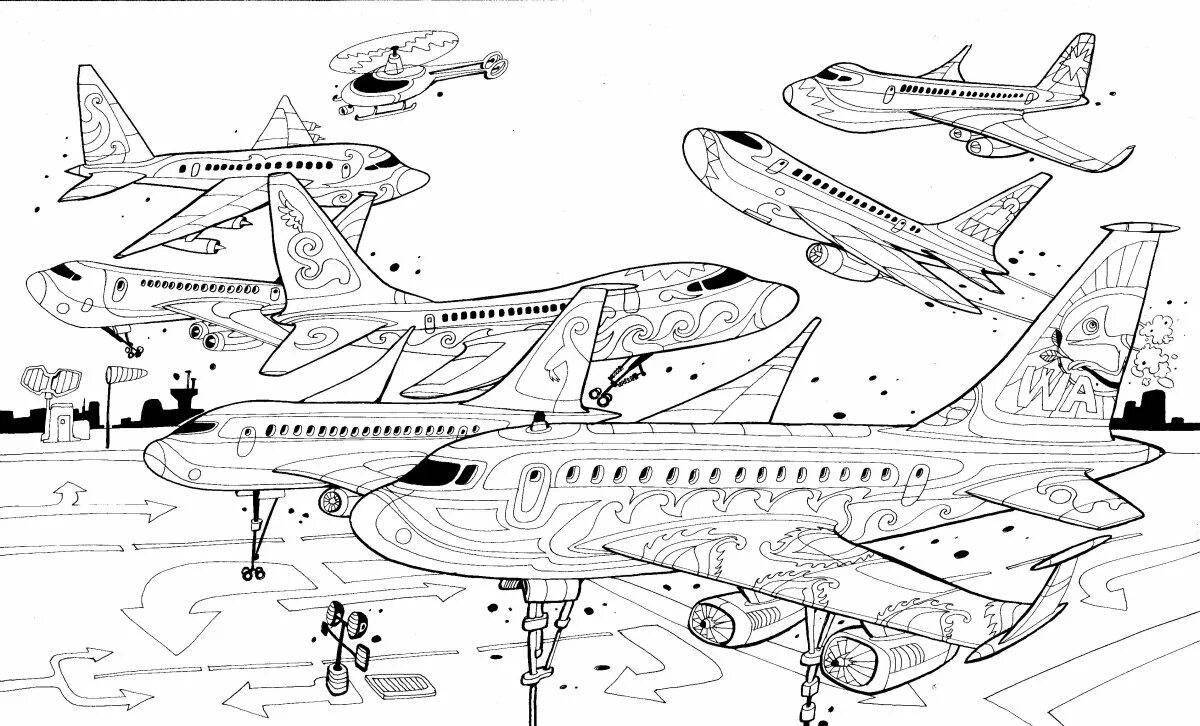 Coloring lovely aircraft double decker