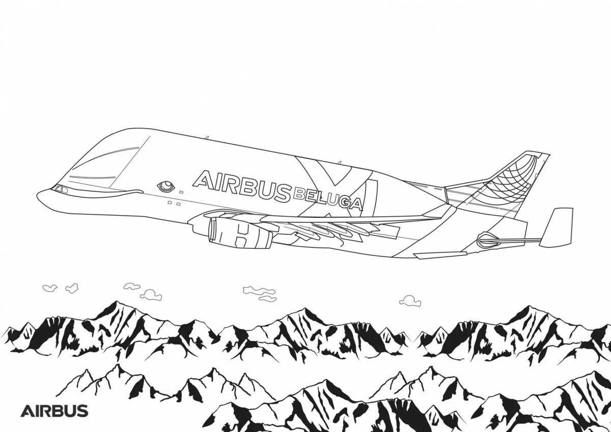 Coloring page for spectacular double-decker plane
