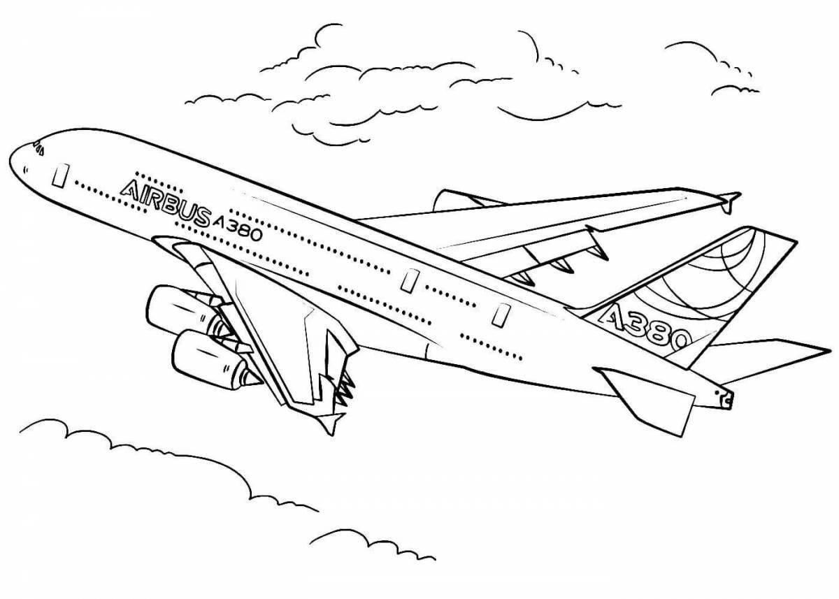 Impossible double-decker plane coloring page