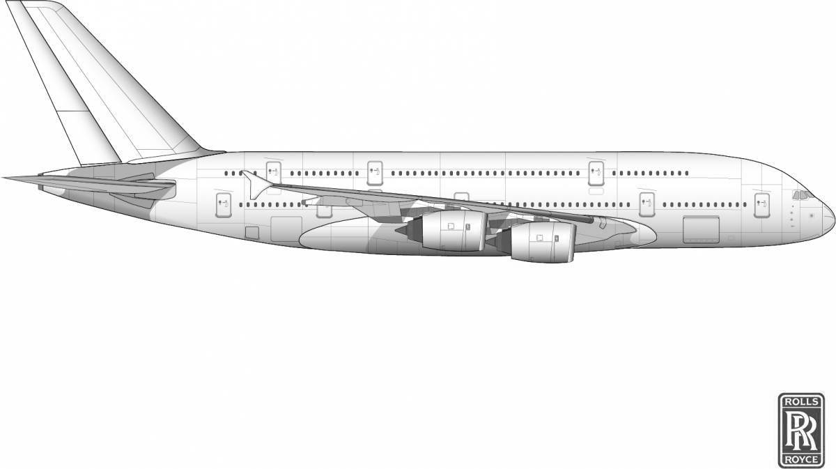 Distinguished Double-Decker Airplane coloring page