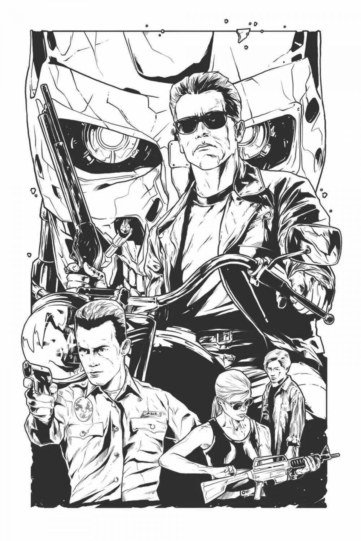 Royal terminator 2 coloring page