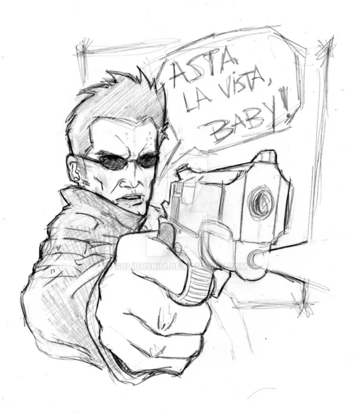 Luxury terminator 2 coloring page