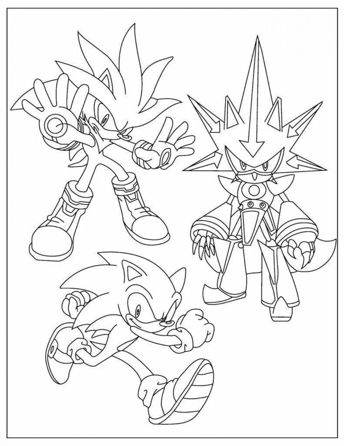 Colorful sonic shredder coloring page