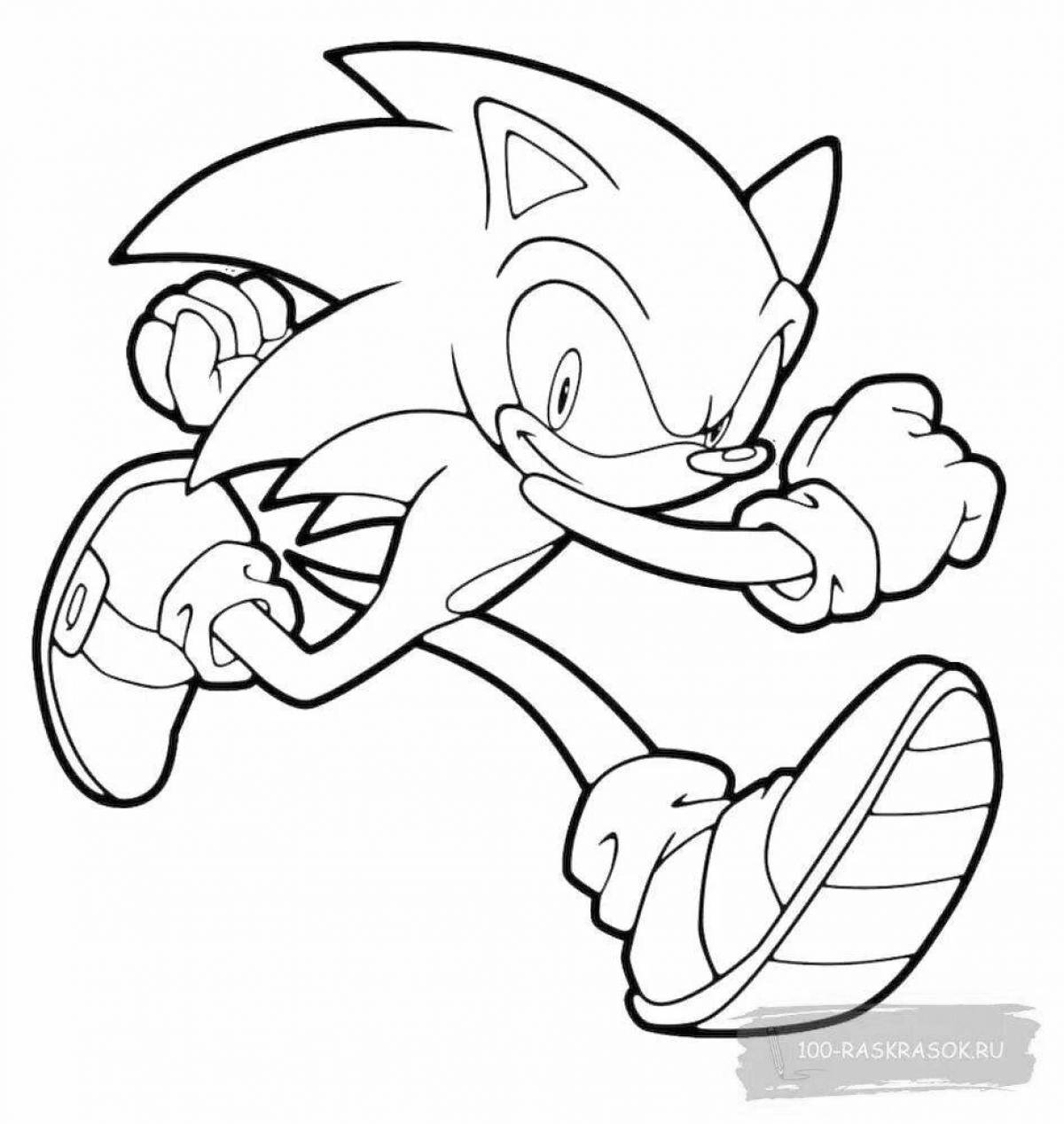 Playful sonic shredder coloring page