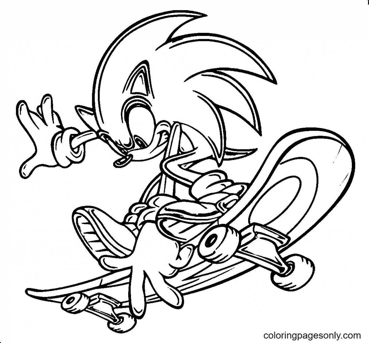 Vivacious sonic shredder coloring page