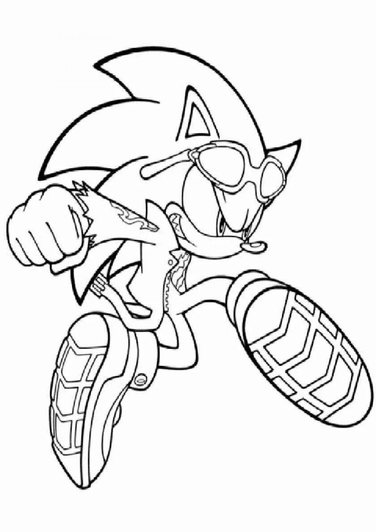 Поразительная страница раскраски sonic shredder