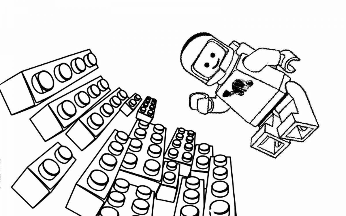 Bright coloring page with lego logo