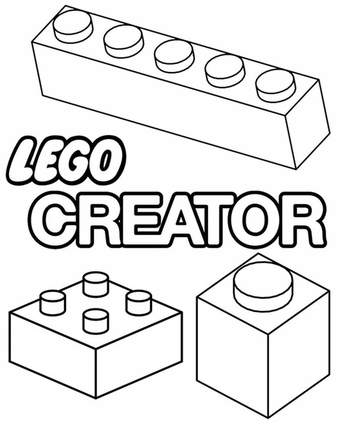 Creative lego logo coloring page