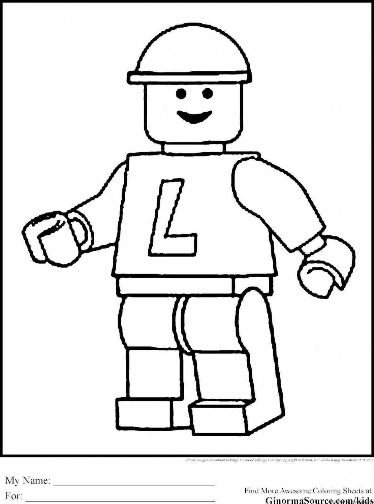 Интригующая страница раскраски с логотипом lego