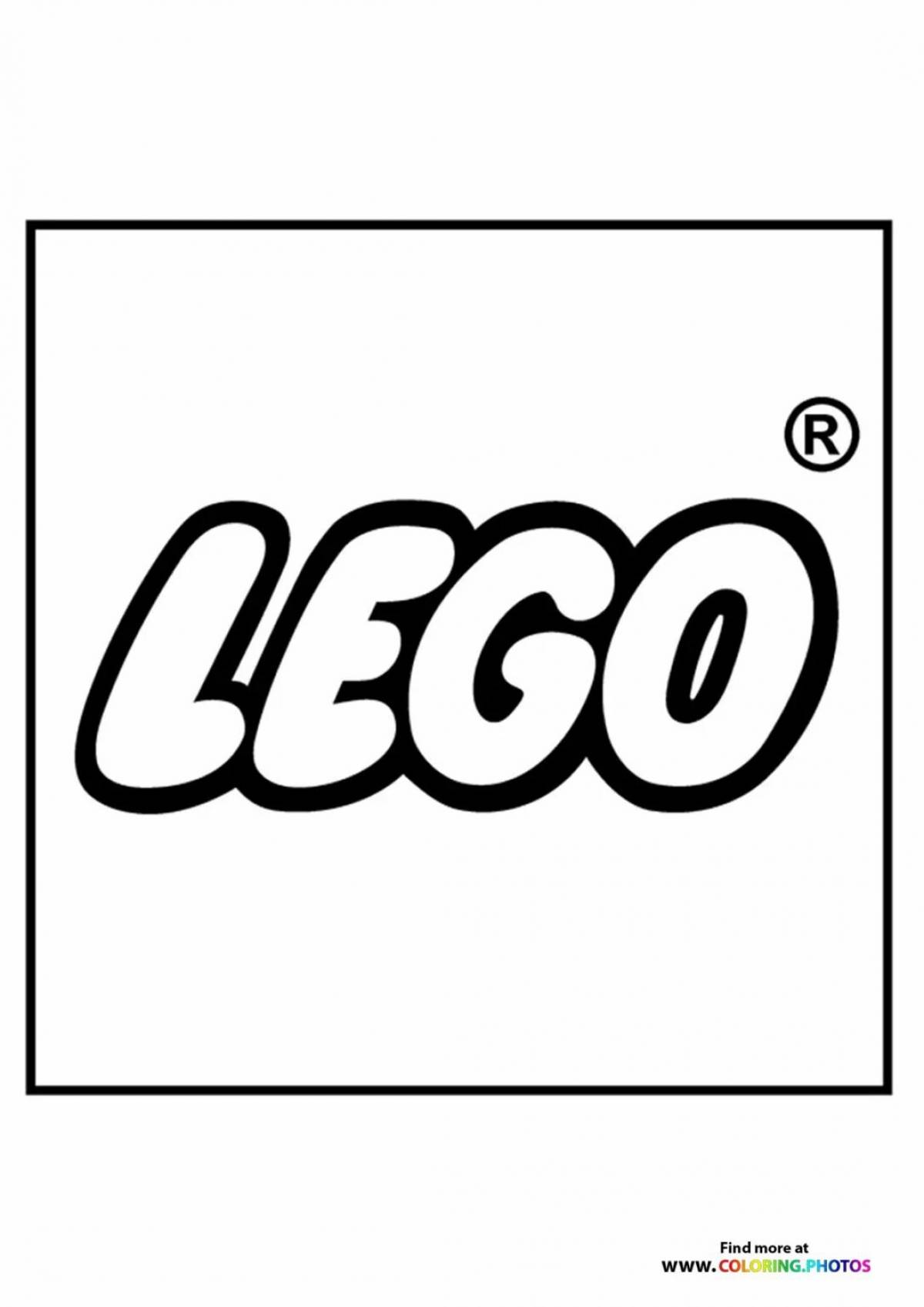 Удивительная страница раскраски с логотипом lego