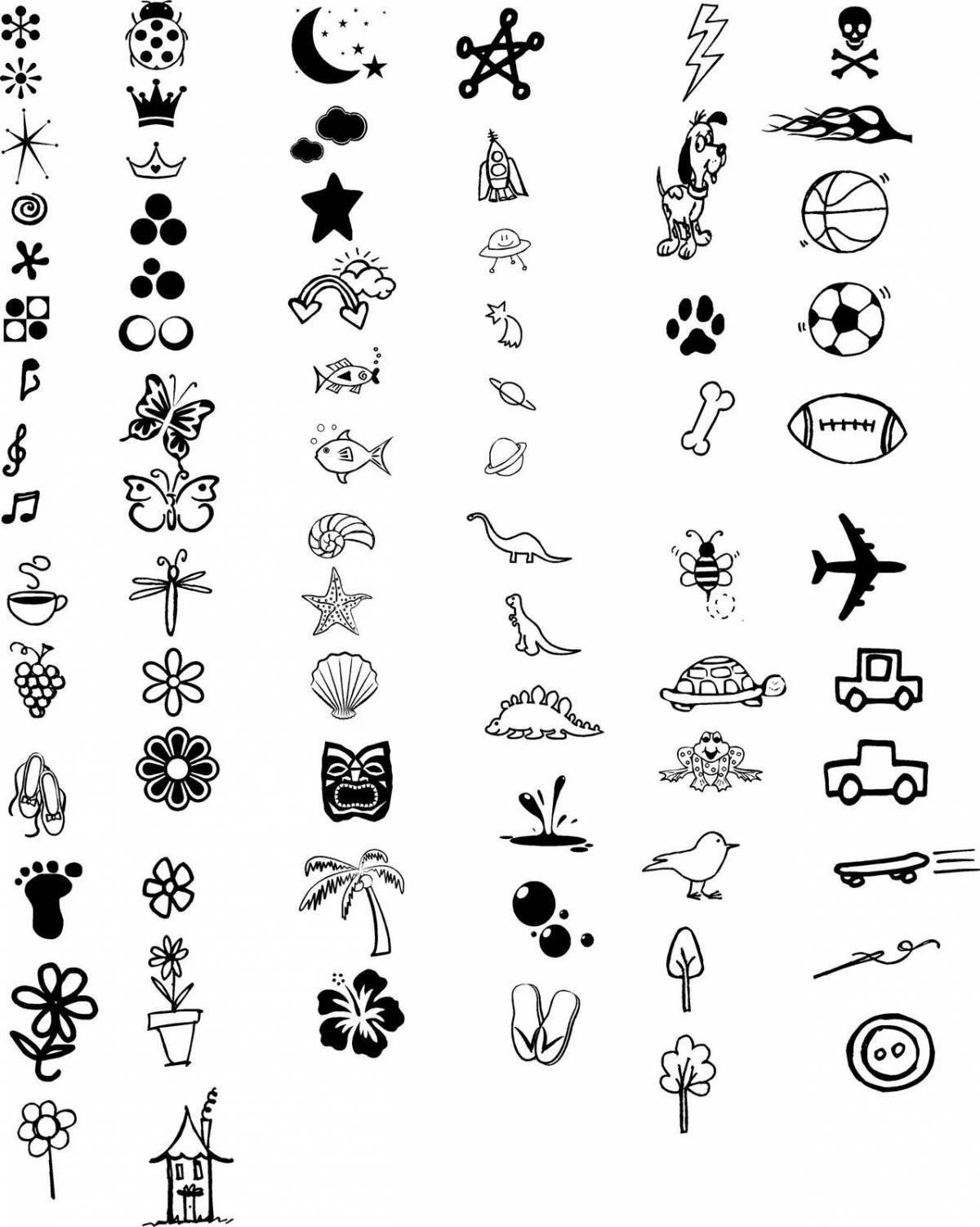 Creative mini tattoo coloring book